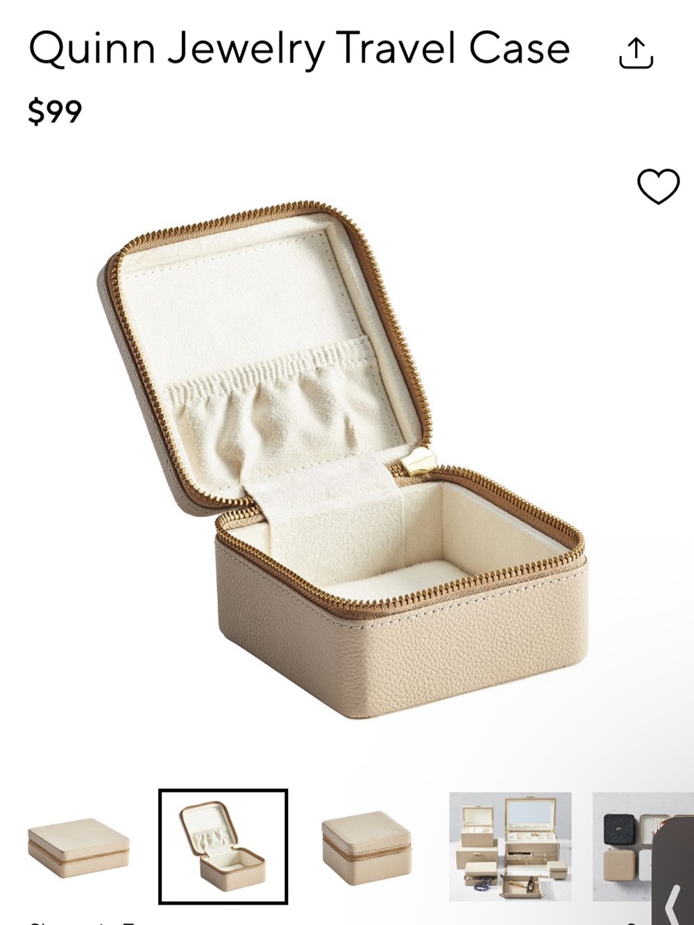 NWOT//Pottery Barn Quinn Jewelry Travel Case